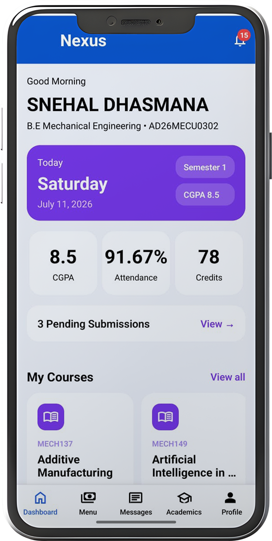 Nexus360 mobile app dashboard